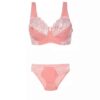 Ensemble de lingerie soutien-gorge en dentelle & string avec bretelles réglables pour femmes