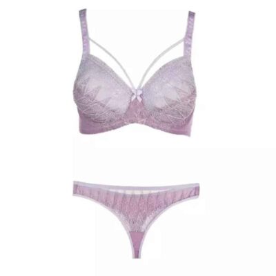 Ensemble de lingerie soutien-gorge en dentelle & string avec broderie Dentelle 2 pièces