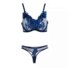 Ensemble de lingerie soutien-gorge sexy & string patchwork Guipure design floral