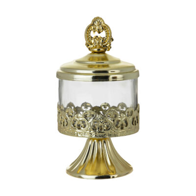 Sucrier en métal avec couvercle modèle luxueux