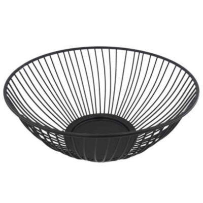 Panier à fruits en fil métallique chic, forme ronde