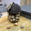 Panier à fruits en fil métallique en forme de chêne avec porte en résine