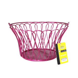 Panier à fruits en fil métallique avec base en forme de maille