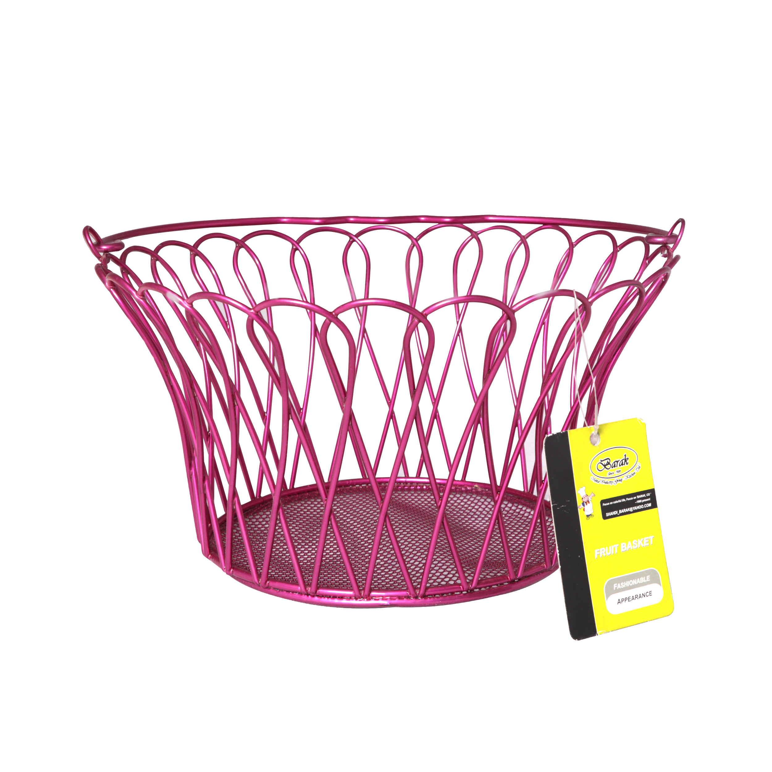 Panier à fruits en fil métallique avec base en forme de maille
