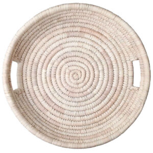 Panier de rangement en feuille de palmier tissé à la main persan avec poignée intégrée