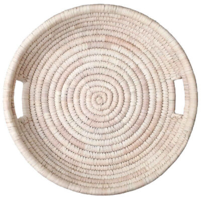 Panier de rangement en feuille de palmier tissé à la main persan avec poignée intégrée