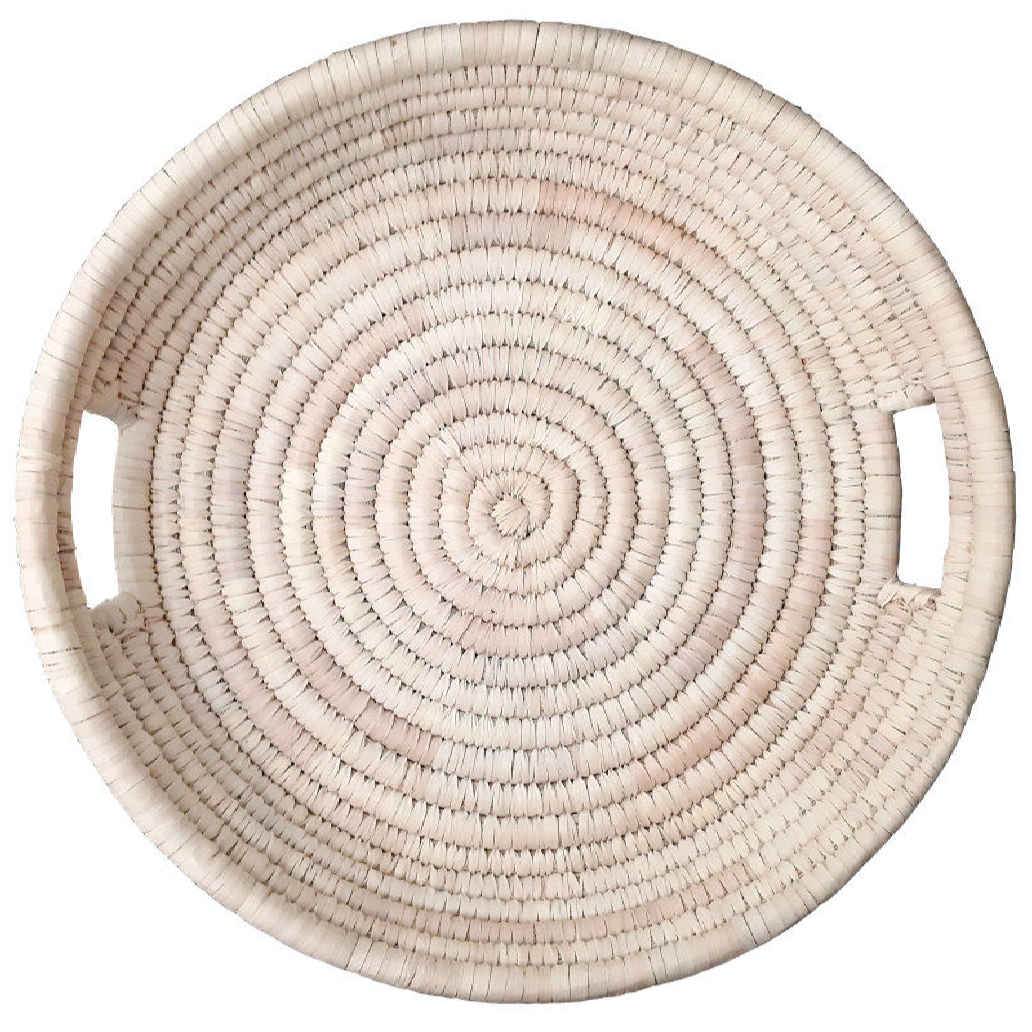 Panier de rangement en feuille de palmier tissé à la main persan avec poignée intégrée