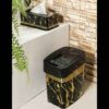 Ensemble corbeille et boîte à mouchoirs en plastique – Design floral chic