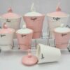 Pot de stockage en porcelaine - Rangement élégant pour café, thé, et plus, Embossé Yuna