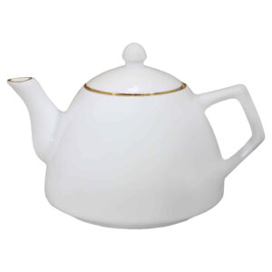 Théière de service en porcelaine avec design de lignes dorées Royal
