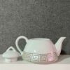Théière de service en porcelaine avec design grec clé grecque No1