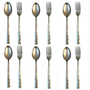 Ensemble de Couverts Cuillères et Fourchettes Lavables au Lave-Vaisselle 12 Pièces Modèle Afshan