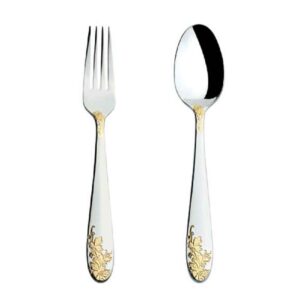 Ensemble de Couverts Cuillères et Fourchettes Lavables au Lave-Vaisselle 12 Pièces Modèle Floral