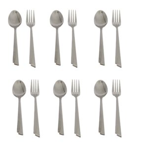 Ensemble de Couverts Cuillères et Fourchettes Lavables au Lave-Vaisselle 12 Pièces Modèle Sana
