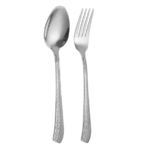 Ensemble de Couverts Cuillères et Fourchettes Lavables au Lave-Vaisselle avec Design Chaîne