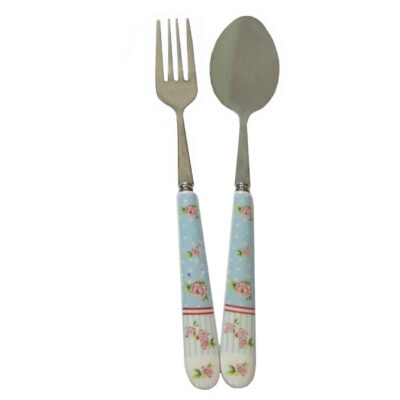 Ensemble de Couverts Cuillères et Fourchettes avec Manche en Céramique Modèle Ange