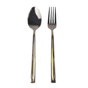 Ensemble de Couverts Cuillères et Fourchettes Design Doré 12 Pièces Modèle Paris
