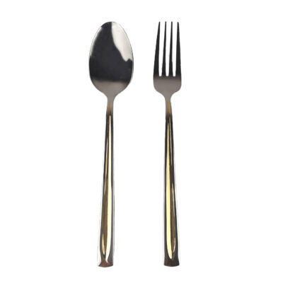Ensemble de Couverts Cuillères et Fourchettes Design Doré 12 Pièces Modèle Paris