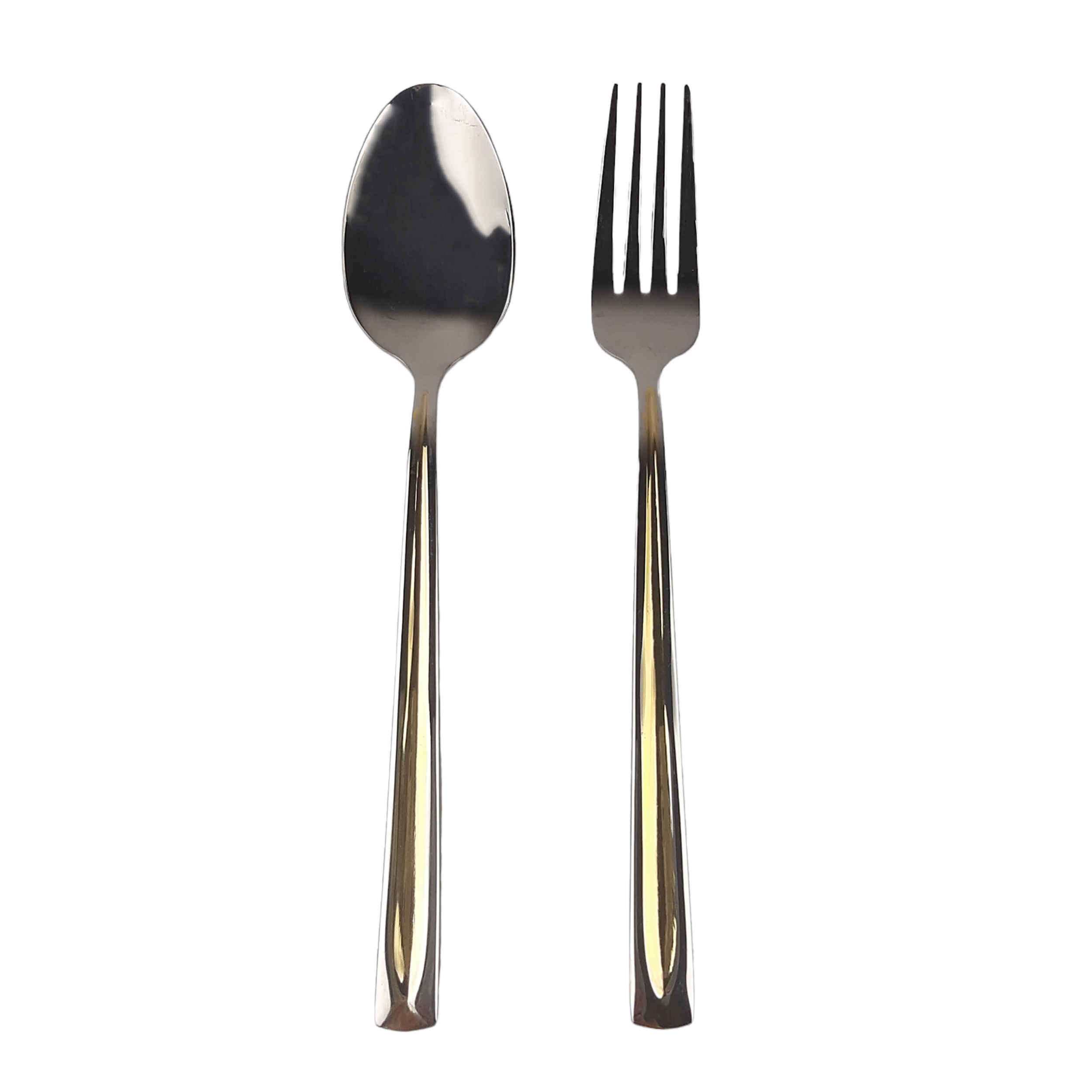 Ensemble de Couverts Cuillères et Fourchettes Design Doré 12 Pièces Modèle Paris