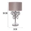 Lampe de table avec abat-jour tambour et boule de cristal – modèle Rama