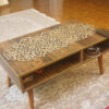 Couverture de Table en Simili Cuir avec Forme Circulaire Élégante Pailletée