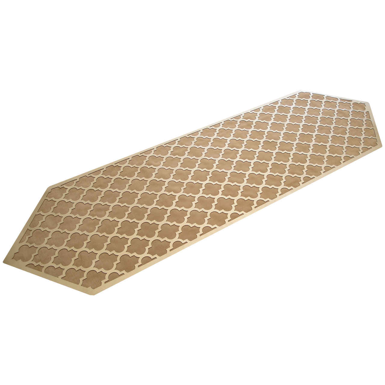 Couverture de Table en Cuir & Velours Élégance Marron en Forme de Diamant