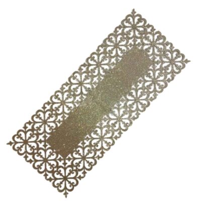 Couverture de Table en Simili Cuir Rectangulaire Chic avec Paillettes