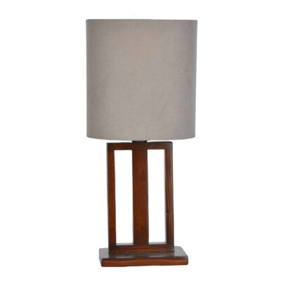 Lampe de table en bois avec abat-jour en velours – modèle Tabandeh