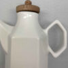 Bouteille Distributrice d'Huile en Céramique Blanche avec Couvercle, Compatible Lave-Vaisselle