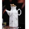 Bouteille Distributrice d'Huile en Céramique Blanche Pratique pour la Cuisine de Tous les Jours