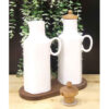 Bouteille Distributrice d'Huile en Céramique Blanche pour Cuisines Domestiques et de Restaurant