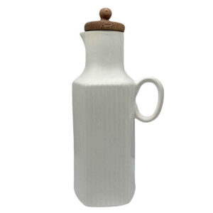 Bouteille Distributrice d’Huile en Céramique Blanche pour Cuisines Domestiques et de Restaurant