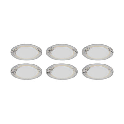 Ensemble d’Assiettes en Mélamine Blanches, Résistantes aux Casse pour Usage Quotidien, Pack de 6