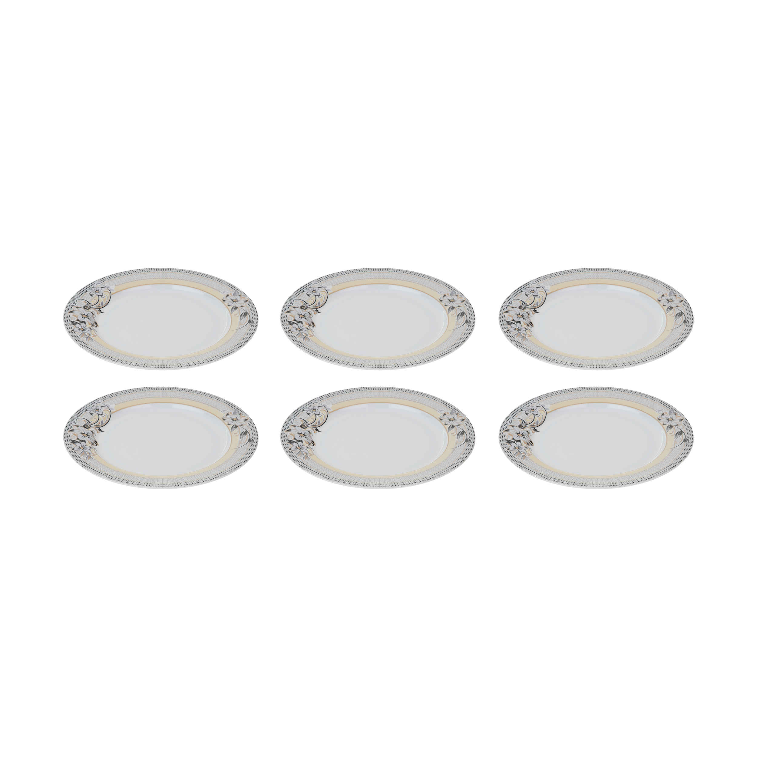 Ensemble d'Assiettes en Mélamine Blanches, Résistantes aux Casse pour Usage Quotidien, Pack de 6