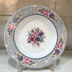 Ensemble d’Assiettes en Mélamine Blanches, Compatible Lave-vaisselle avec Design Floral