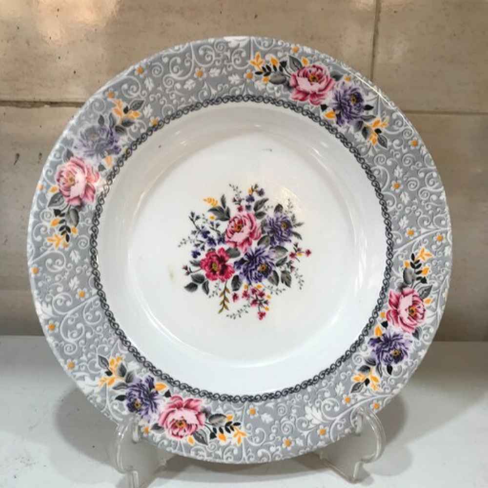 Ensemble d'Assiettes en Mélamine Blanches, Compatible Lave-vaisselle avec Design Floral