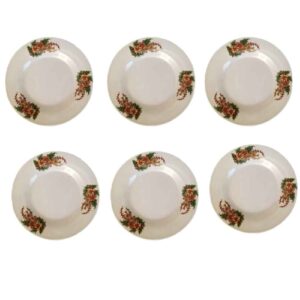 Ensemble d’Assiettes en Mélamine Blanches, Durables pour un Usage Quotidien, Pack de 6