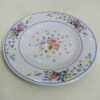 Ensemble d'Assiettes en Mélamine Blanches, Compatible Micro-ondes, Fleur Victoria