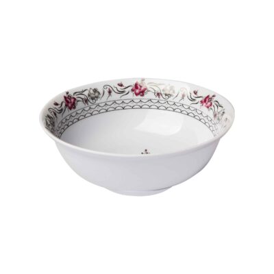 Ensemble de Bols de Vaisselle en Mélamine Blanc, Lavable au Lave-vaisselle – Modèle Hani (Ensemble de 6)