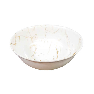 Ensemble de Bols de Vaisselle en Mélamine Blanc, Lavable au Lave-vaisselle – Modèle Hani (Ensemble de 6)