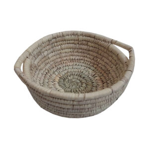 Panier de rangement en feuille de palmier tissé à la main persan avec poignée