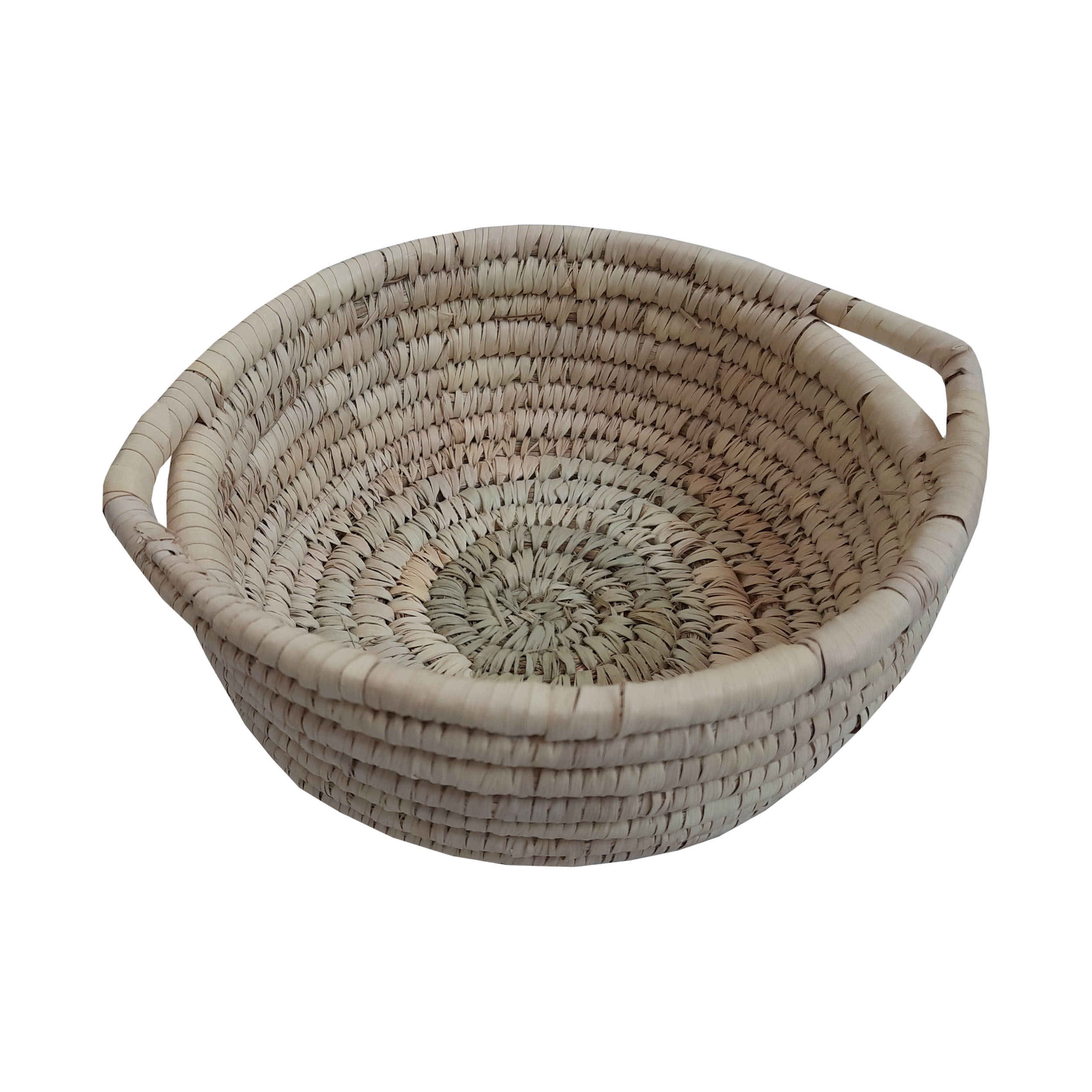 Panier de rangement en feuille de palmier tissé à la main persan avec poignée