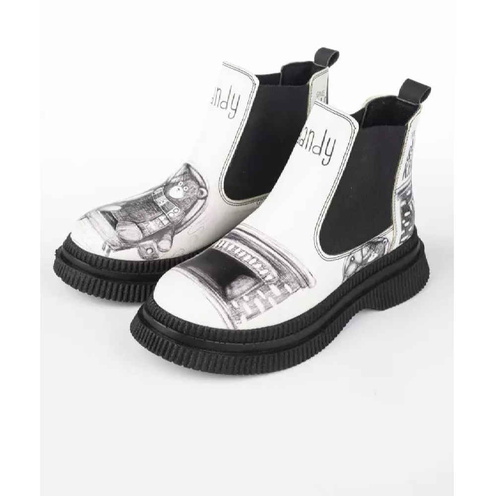 Bottines Chelsea Imprimé Graffiti – Cuir Synthétique pour Femmes