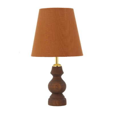 Lampe de table en bois avec abat-jour conique – modèle fait main Rana