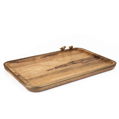 Plateau rectangulaire motif oiseau – Modèle Flat | Pour le thé, le café et les encas
