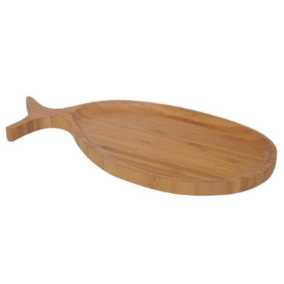 Plateau de service en forme de poisson – Style bambou pour une présentation originale