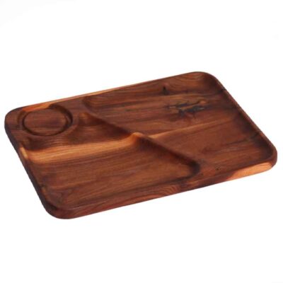 Plateau en bois à trois compartiments – Modèle Snacks | Idéal pour les apéritifs et plus