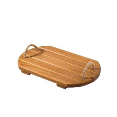 Plateau en bois avec poignée en chanvre – Modèle Ange | Style rustique et léger
