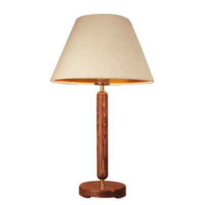 Lampe de table en bois avec abat-jour en velours – modèle Sana