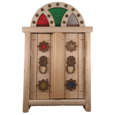 Porte-clés mural en bois persan fait main avec design porte traditionnel